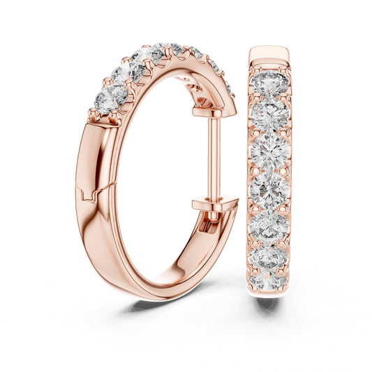Round Huggie Lab Grown Diamond Earrings