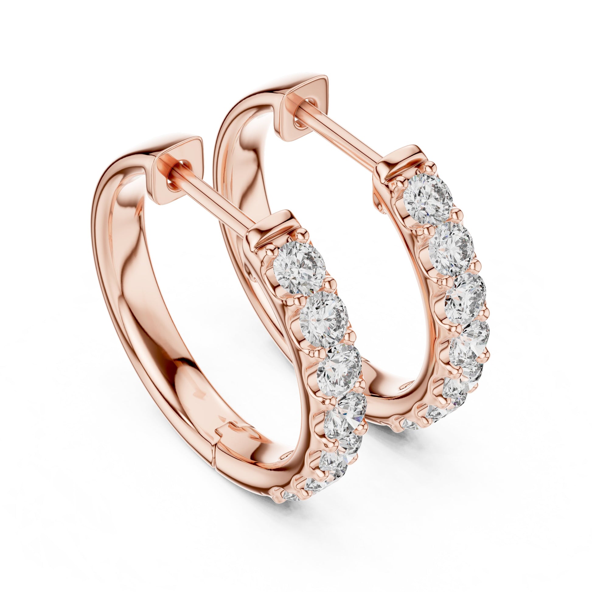 Round Huggie Lab Grown Diamond Earrings