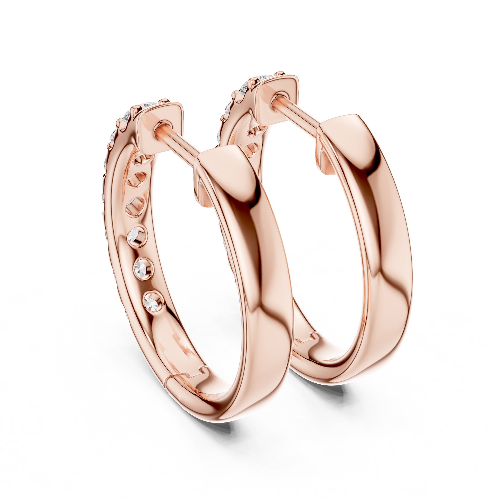 Round Huggie Lab Grown Diamond Earrings
