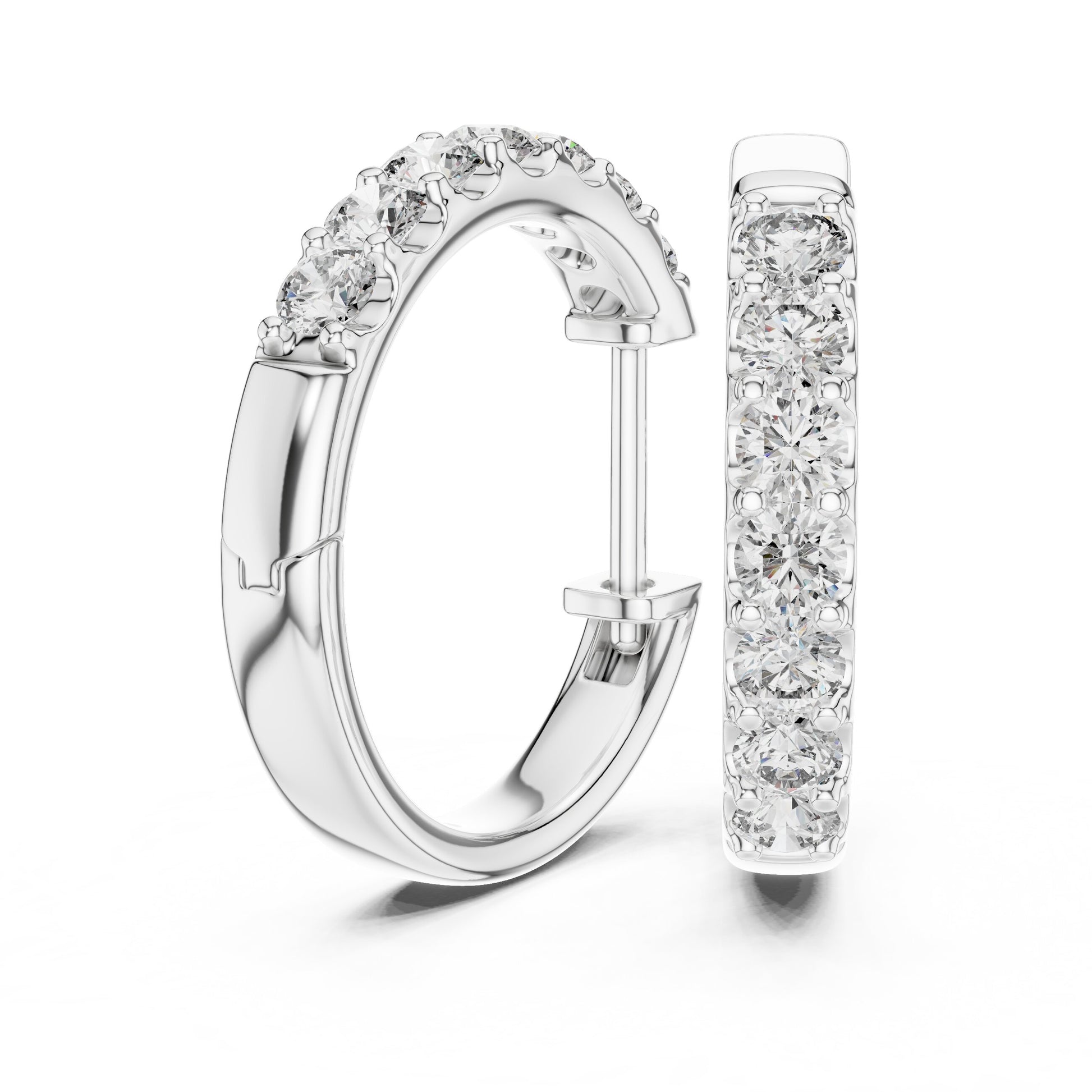 Round Huggie Lab Grown Diamond Earrings