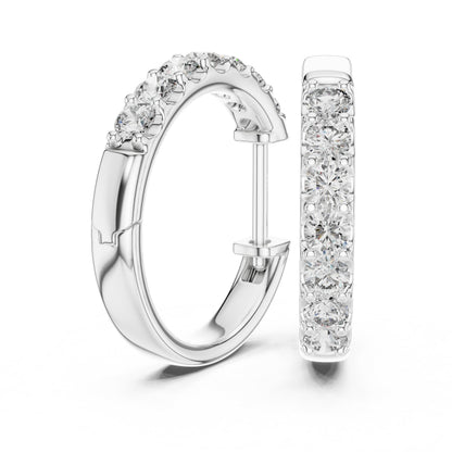 Round Huggie Lab Grown Diamond Earrings