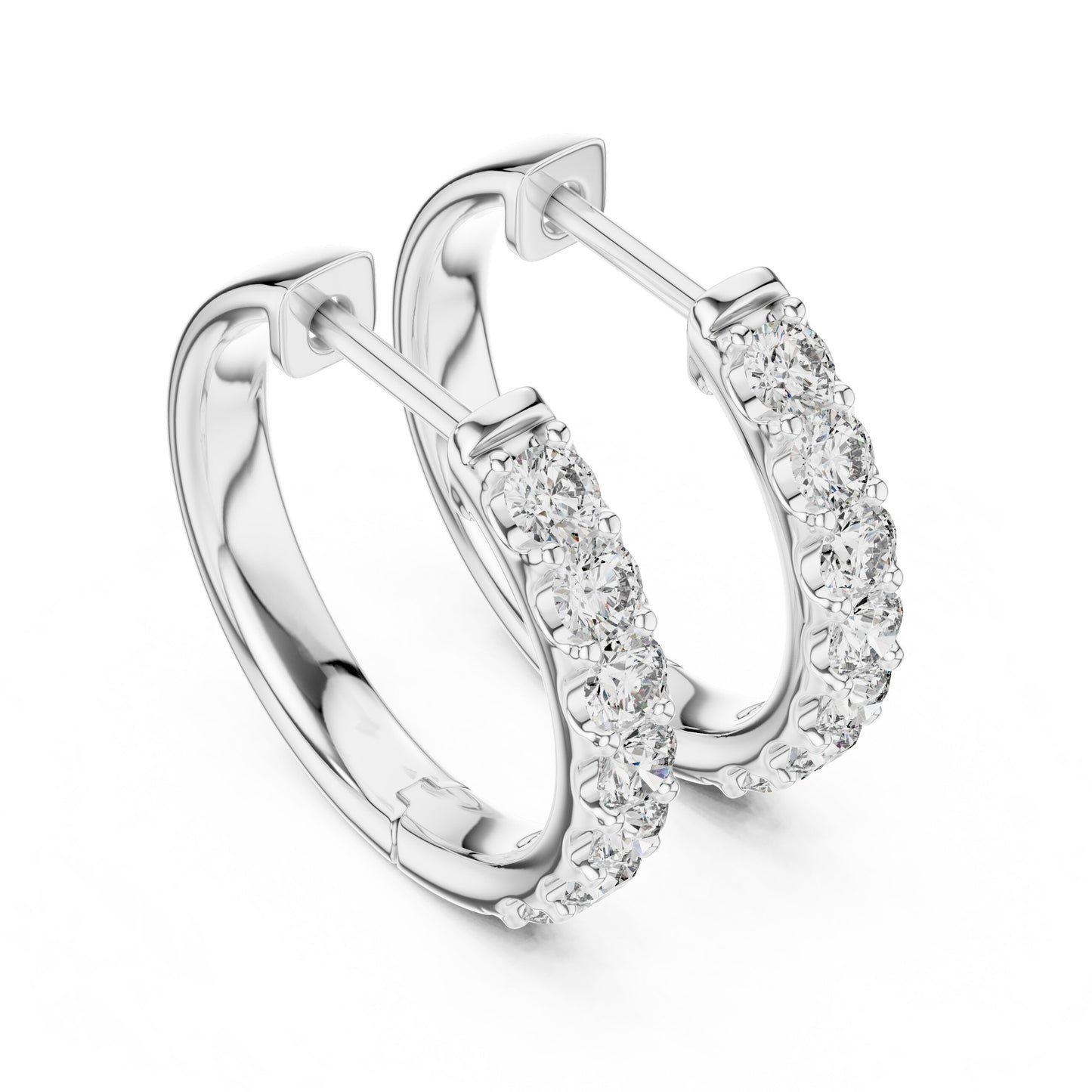 Round Huggie Lab Grown Diamond Earrings