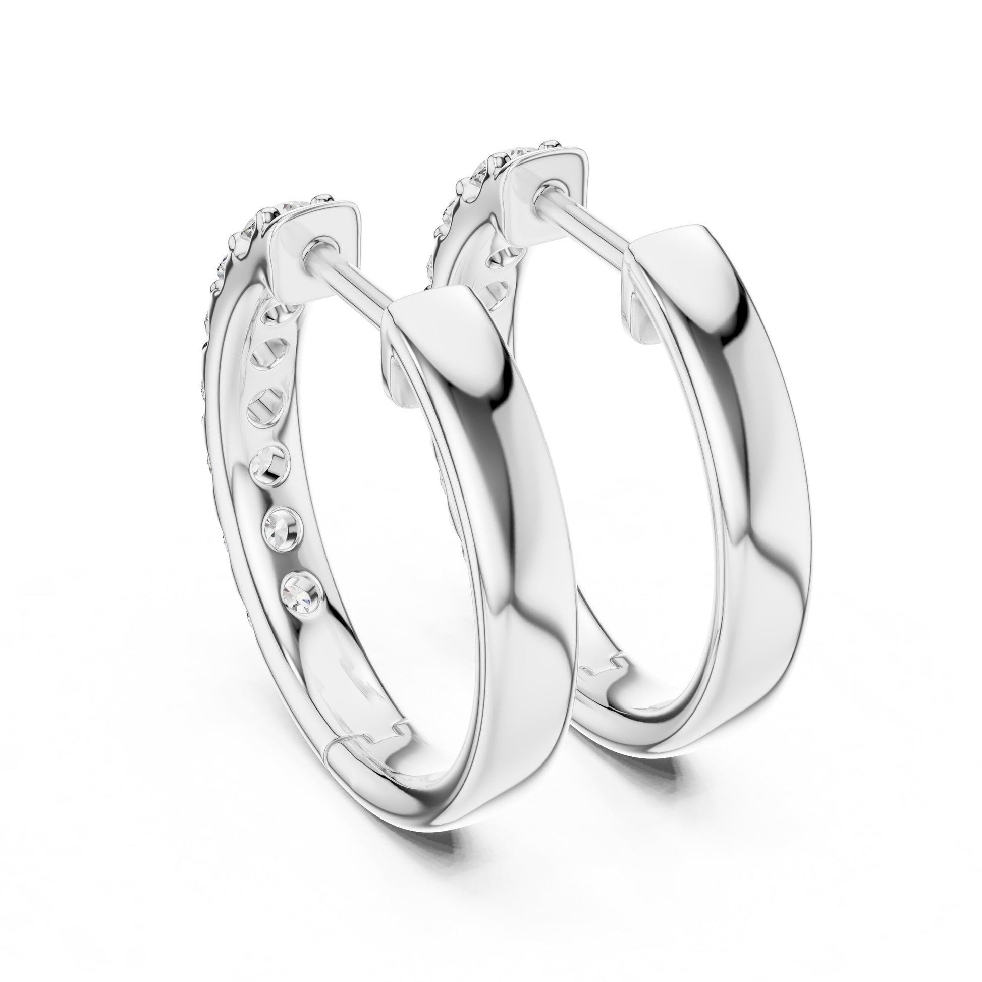 Round Huggie Lab Grown Diamond Earrings