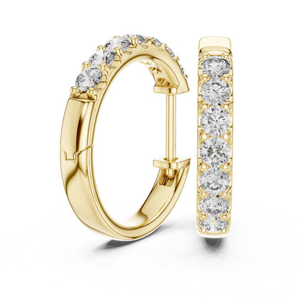 Round Huggie Lab Grown Diamond Earrings