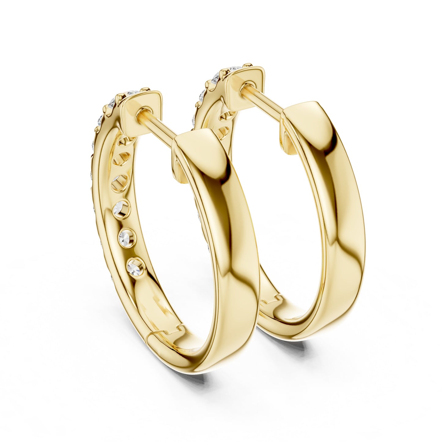 Round Huggie Lab Grown Diamond Earrings