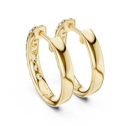 Round Huggie Lab Grown Diamond Earrings