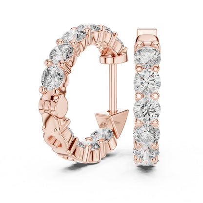 Round Huggie Lab Grown Diamond Earrings