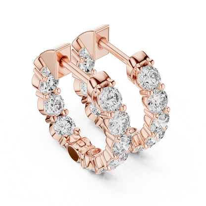 Round Huggie Lab Grown Diamond Earrings