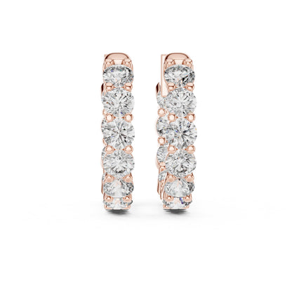 Round Huggie Lab Grown Diamond Earrings