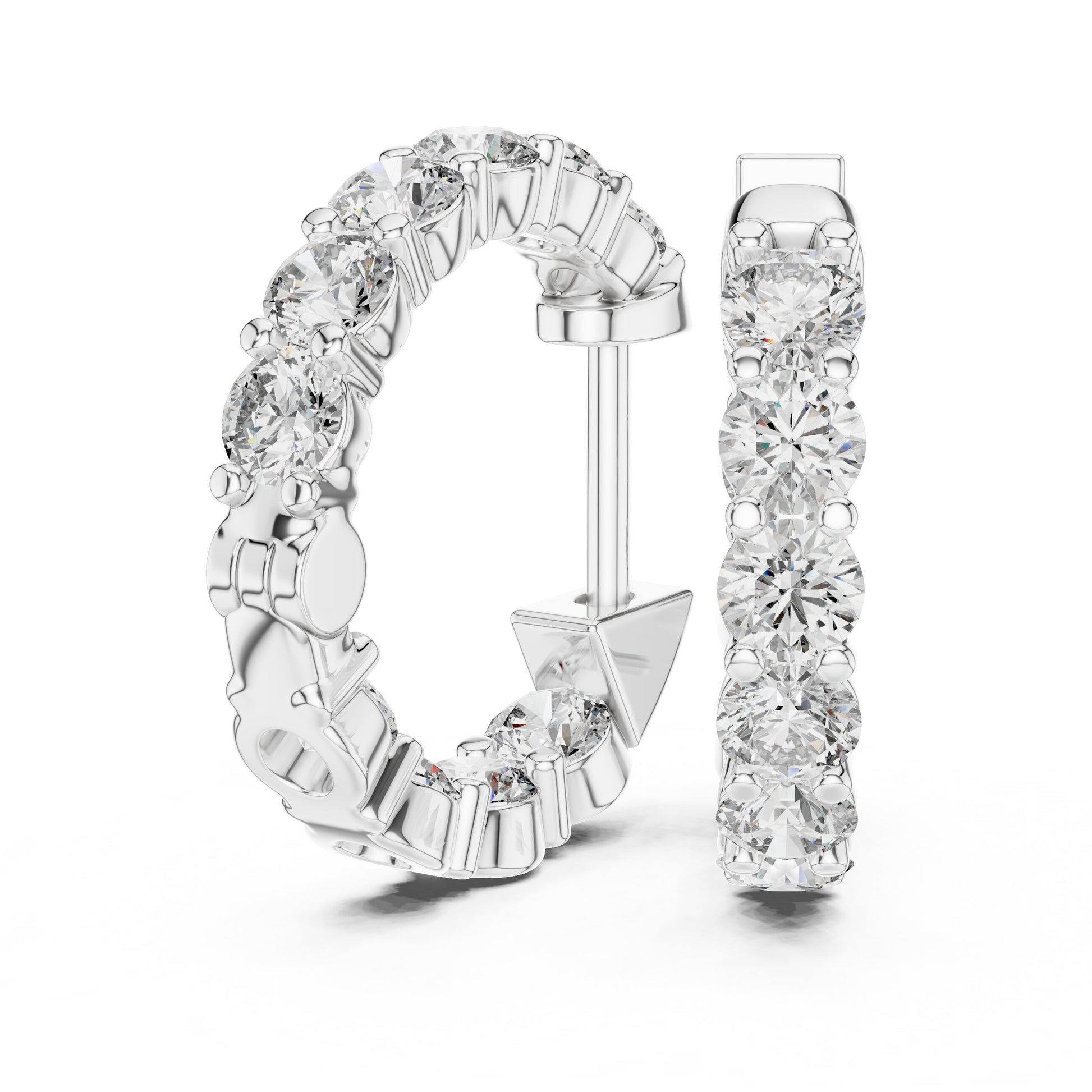 Round Huggie Lab Grown Diamond Earrings