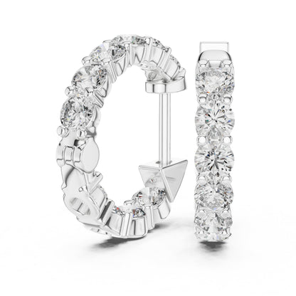 Round Huggie Lab Grown Diamond Earrings