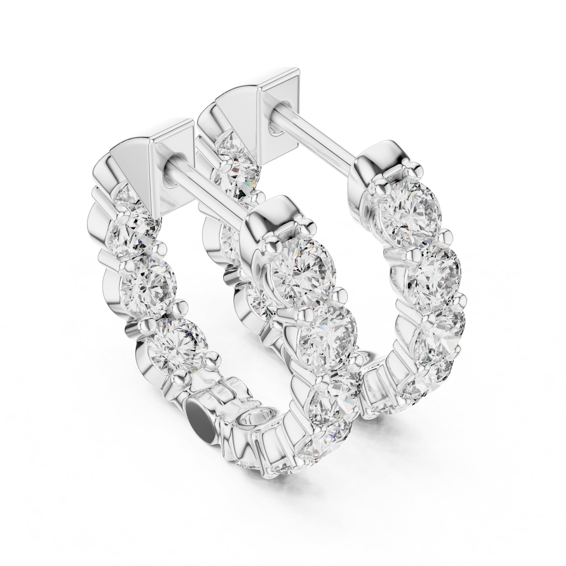 Round Huggie Lab Grown Diamond Earrings