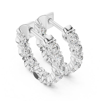 Round Huggie Lab Grown Diamond Earrings