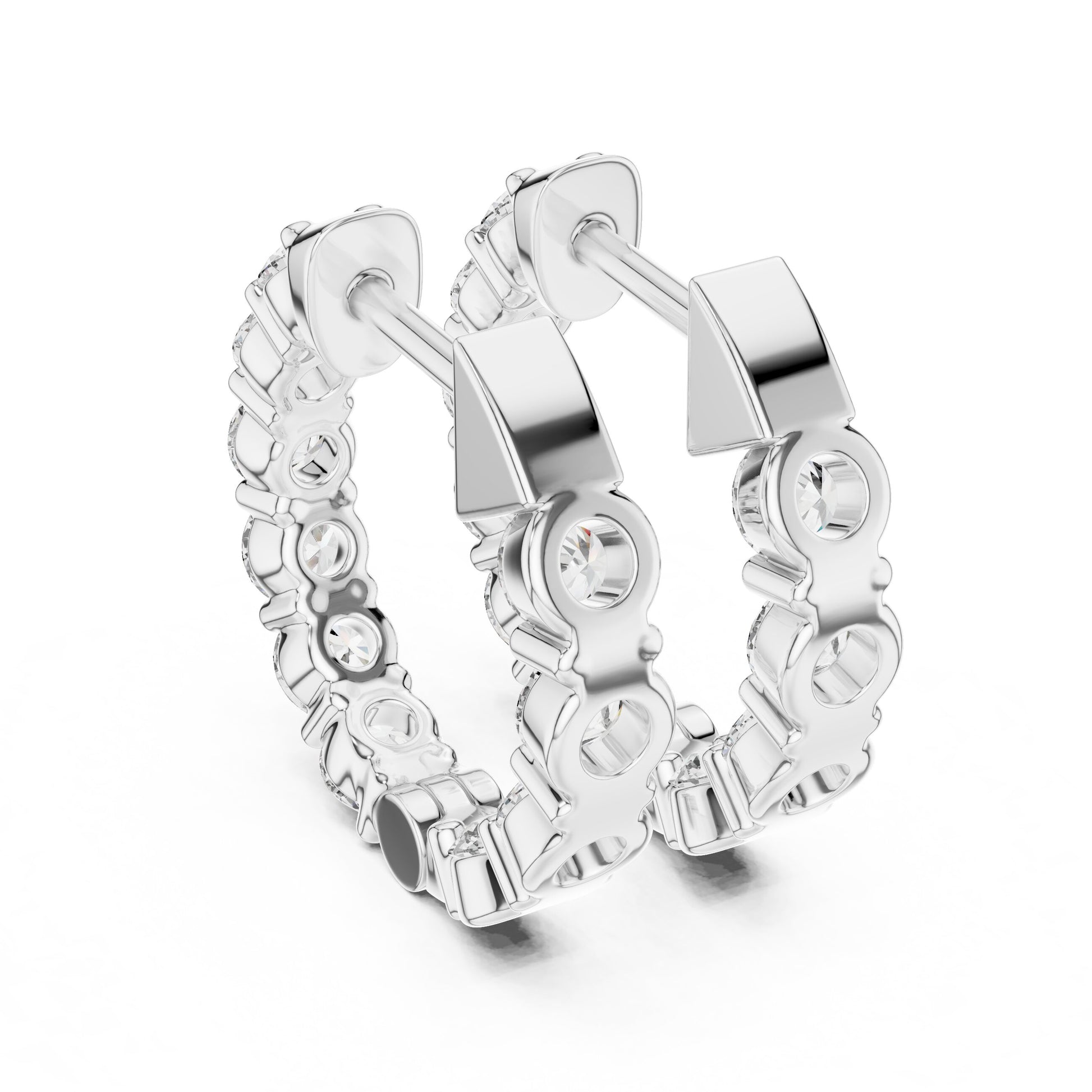 Round Huggie Lab Grown Diamond Earrings