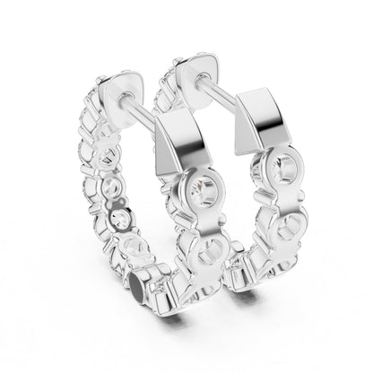 Round Huggie Lab Grown Diamond Earrings