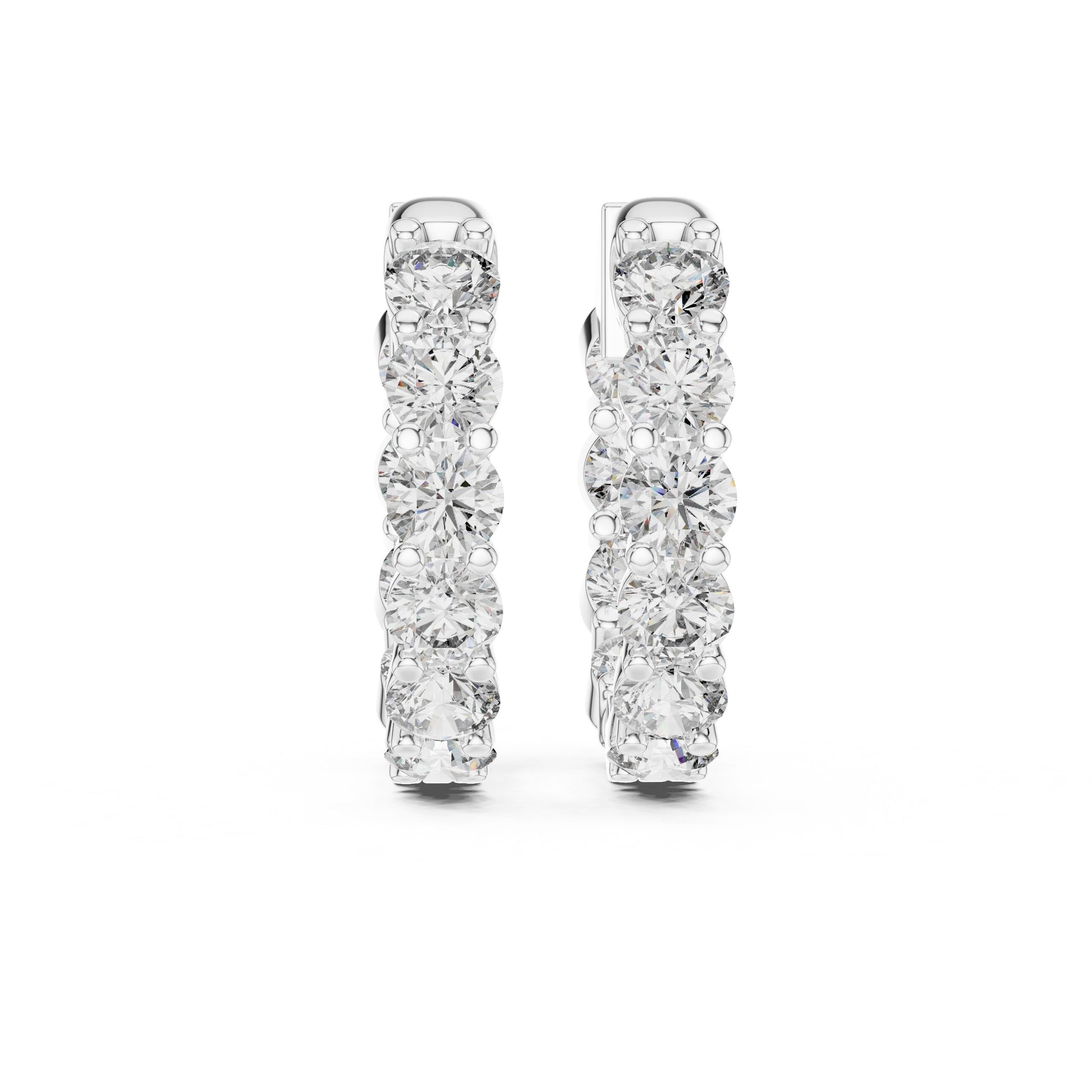 Round Huggie Lab Grown Diamond Earrings