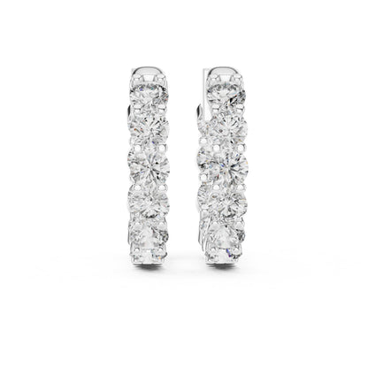 Round Huggie Lab Grown Diamond Earrings