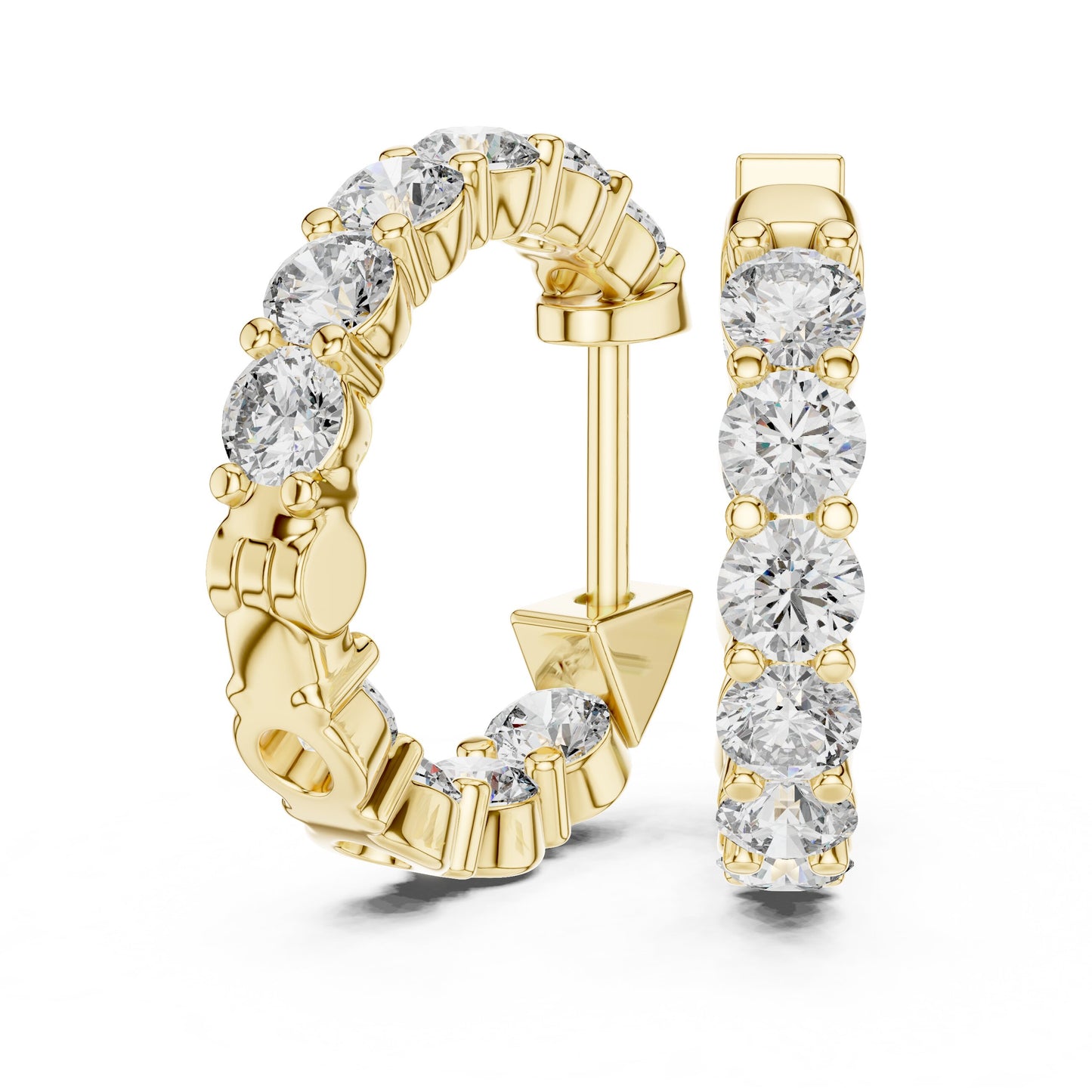 Round Huggie Lab Grown Diamond Earrings
