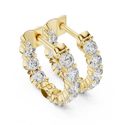 Round Huggie Lab Grown Diamond Earrings