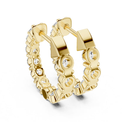 Round Huggie Lab Grown Diamond Earrings