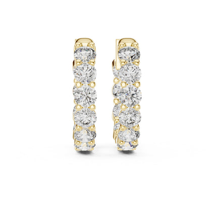 Round Huggie Lab Grown Diamond Earrings
