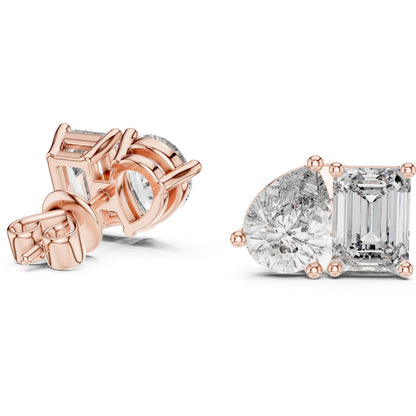 Mixed Shape Lab Grown Diamond Stud Earrings