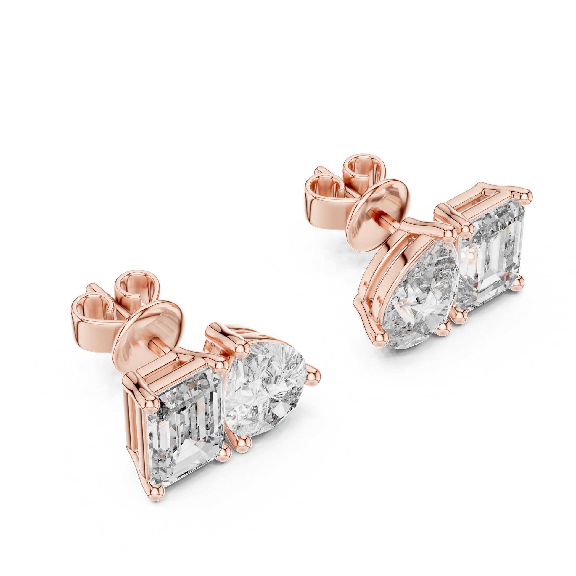 Mixed Shape Lab Grown Diamond Stud Earrings