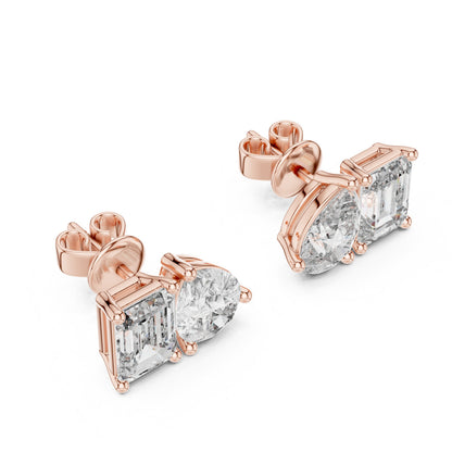 Mixed Shape Lab Grown Diamond Stud Earrings