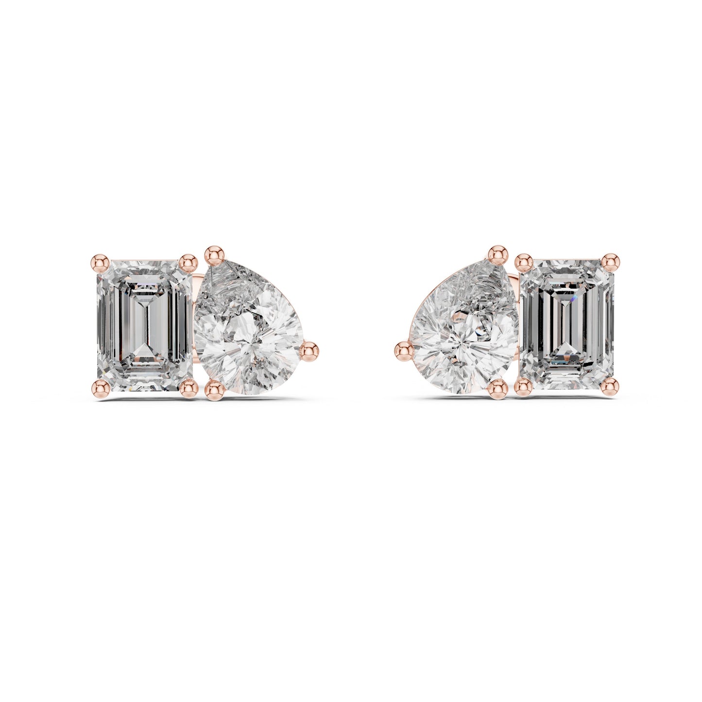 Mixed Shape Lab Grown Diamond Stud Earrings