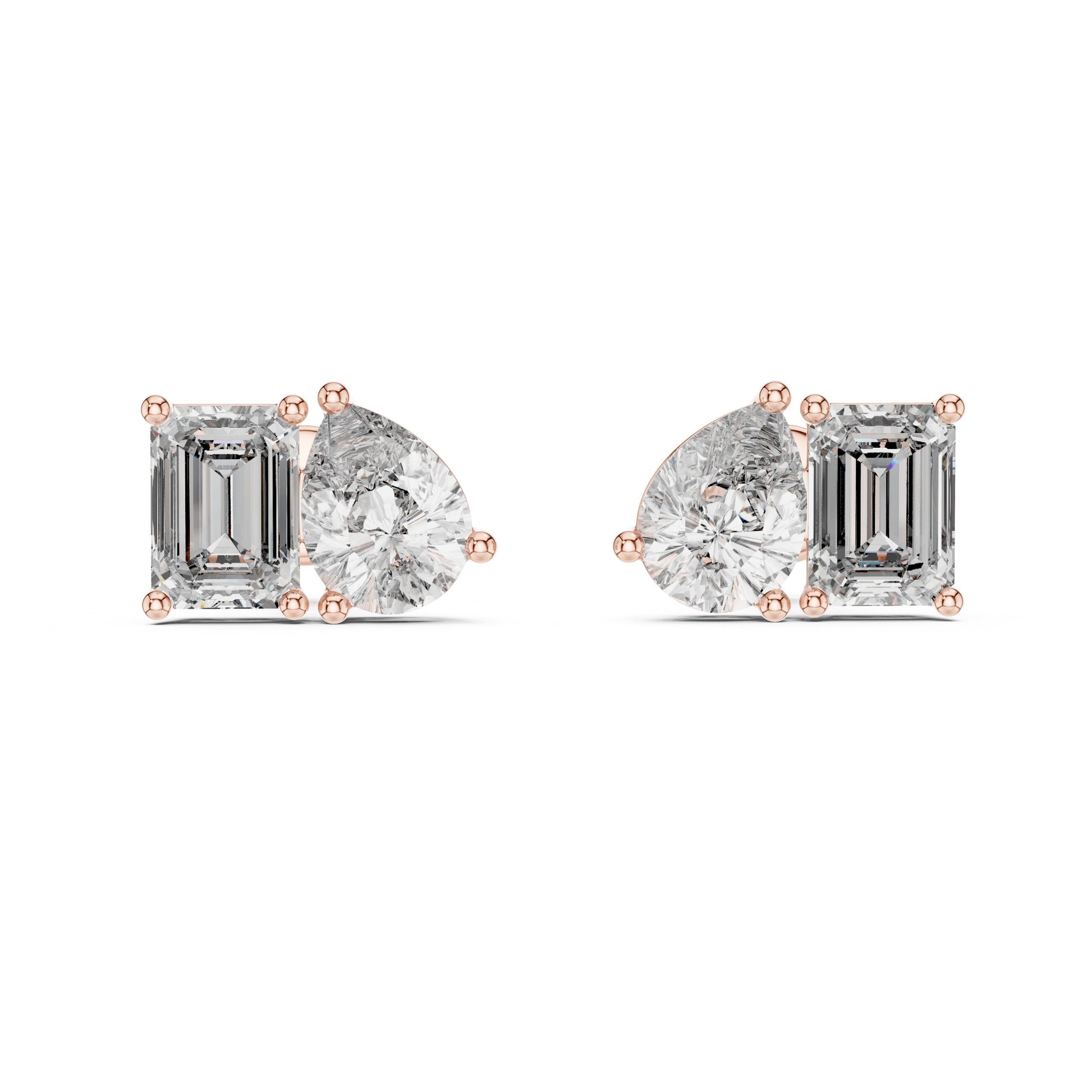 Mixed Shape Lab Grown Diamond Stud Earrings