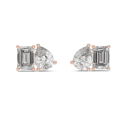 Mixed Shape Lab Grown Diamond Stud Earrings