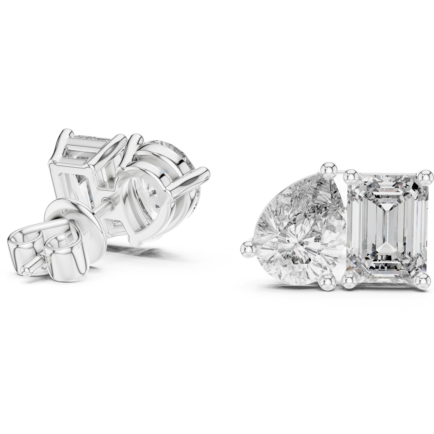 Mixed Shape Lab Grown Diamond Stud Earrings