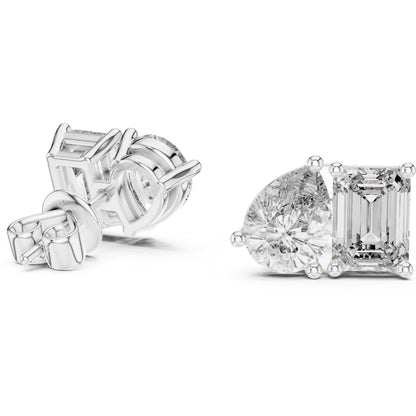Mixed Shape Lab Grown Diamond Stud Earrings