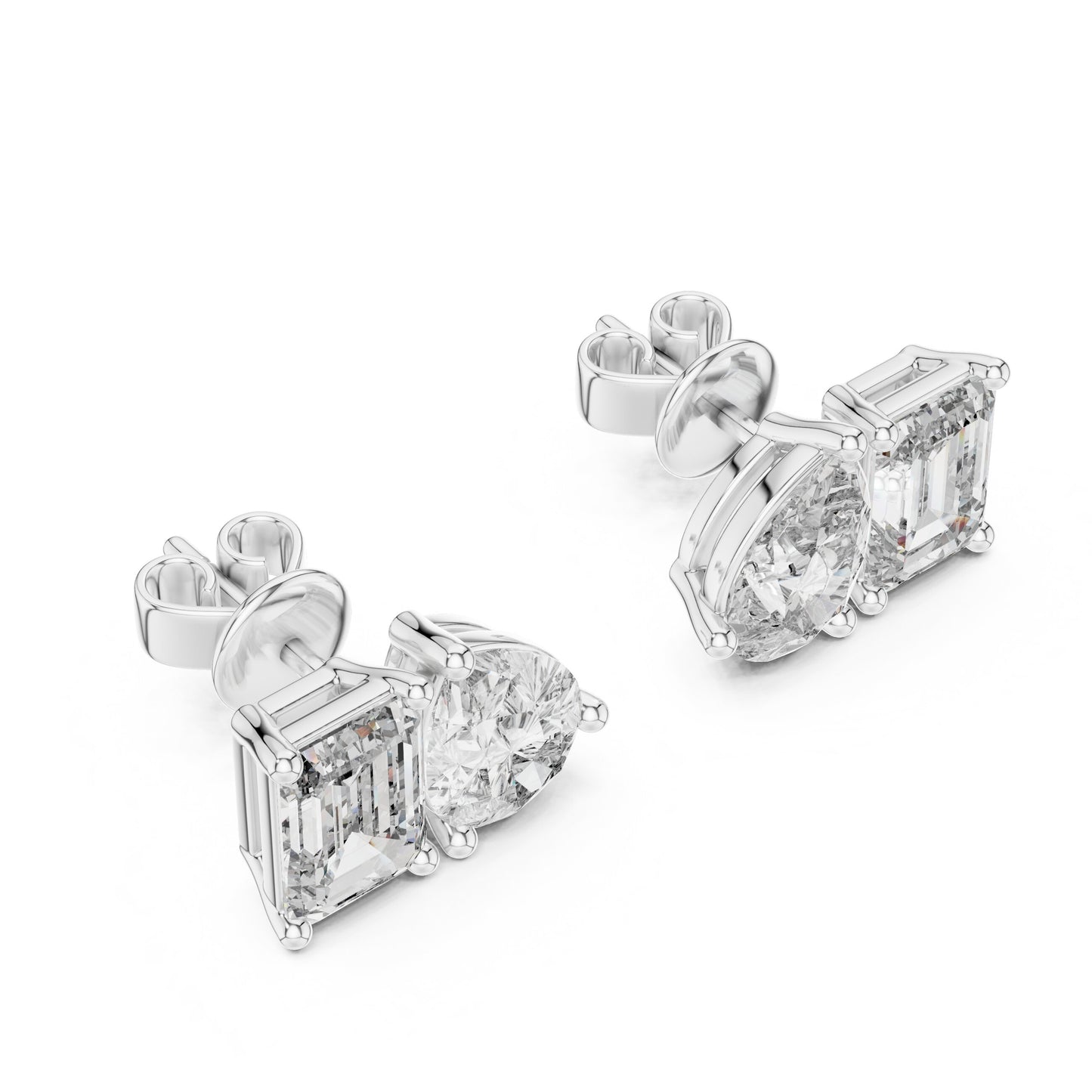 Mixed Shape Lab Grown Diamond Stud Earrings