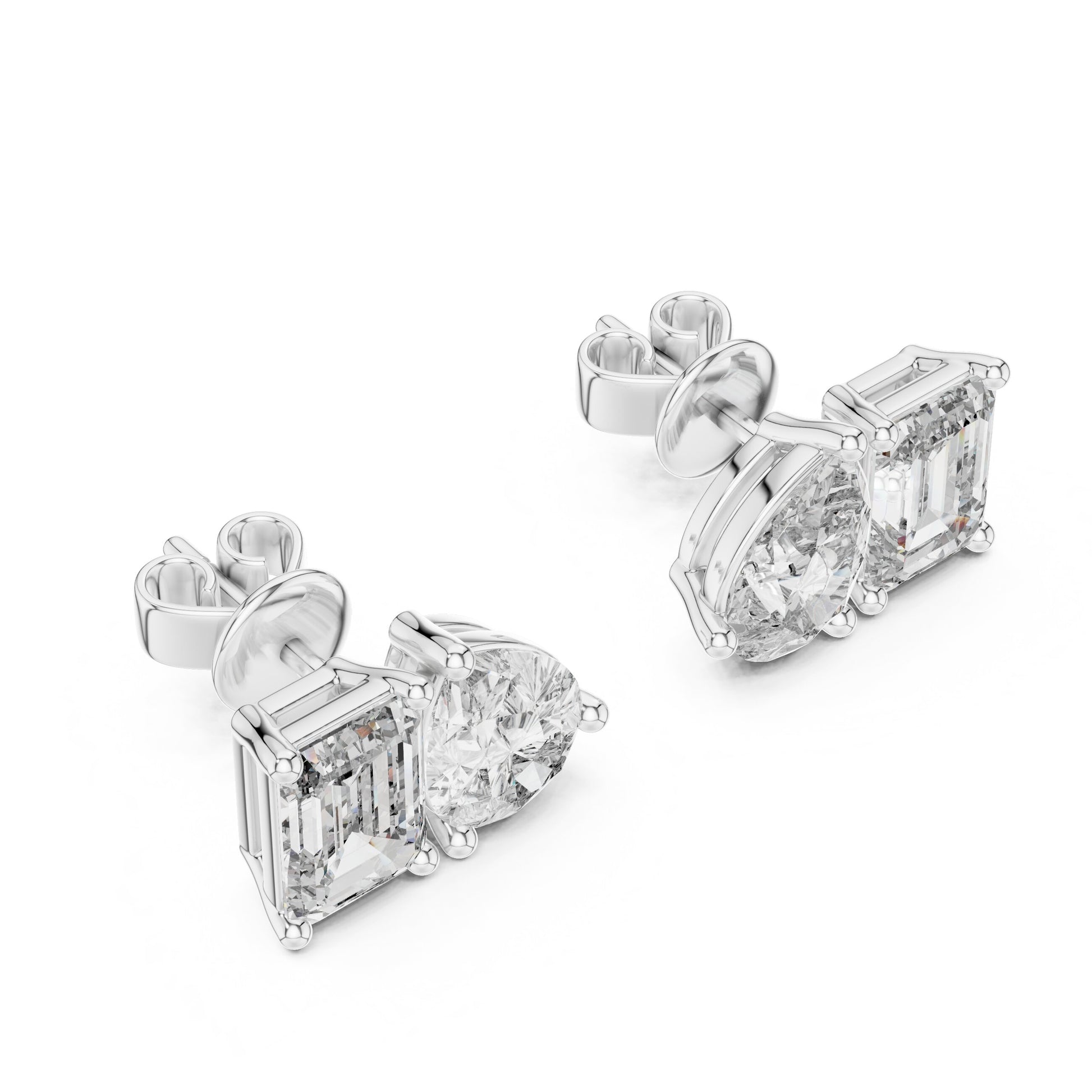 Mixed Shape Lab Grown Diamond Stud Earrings