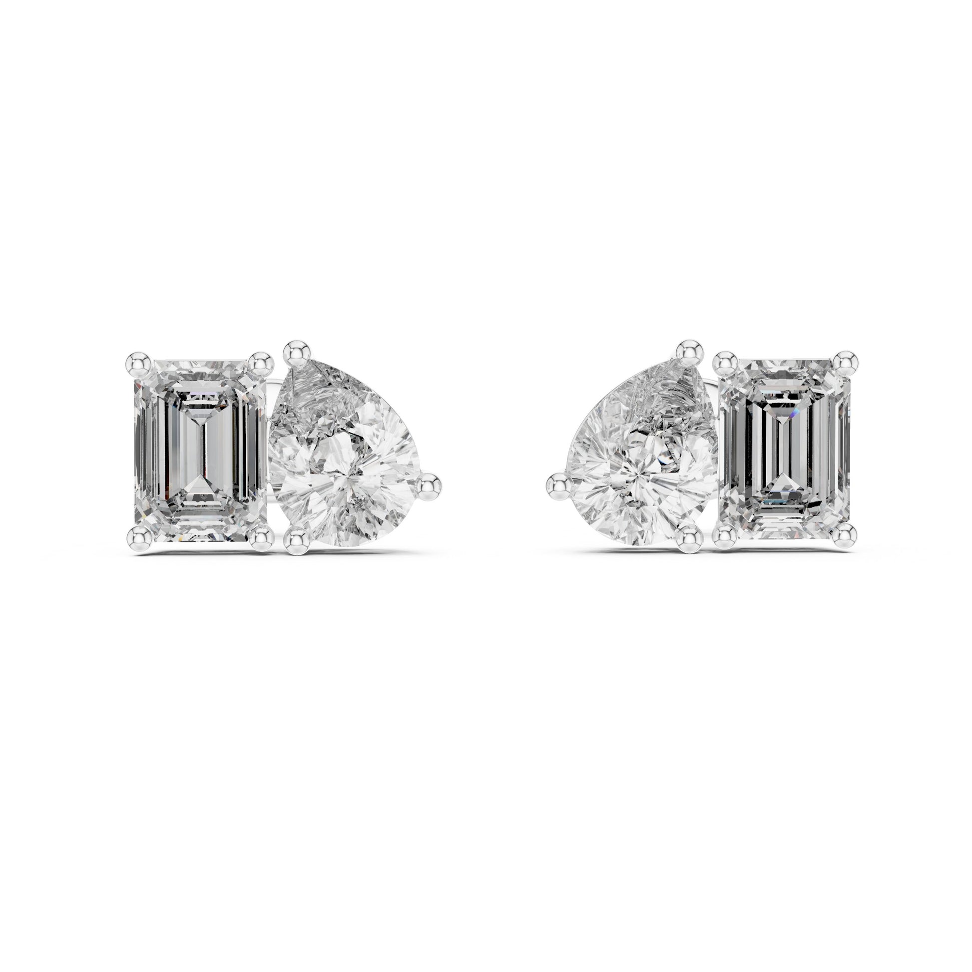 Mixed Shape Lab Grown Diamond Stud Earrings