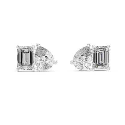 Mixed Shape Lab Grown Diamond Stud Earrings