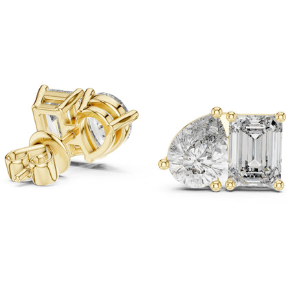 Mixed Shape Lab Grown Diamond Stud Earrings
