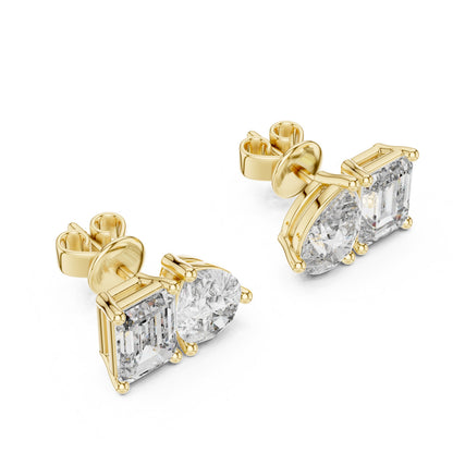 Mixed Shape Lab Grown Diamond Stud Earrings