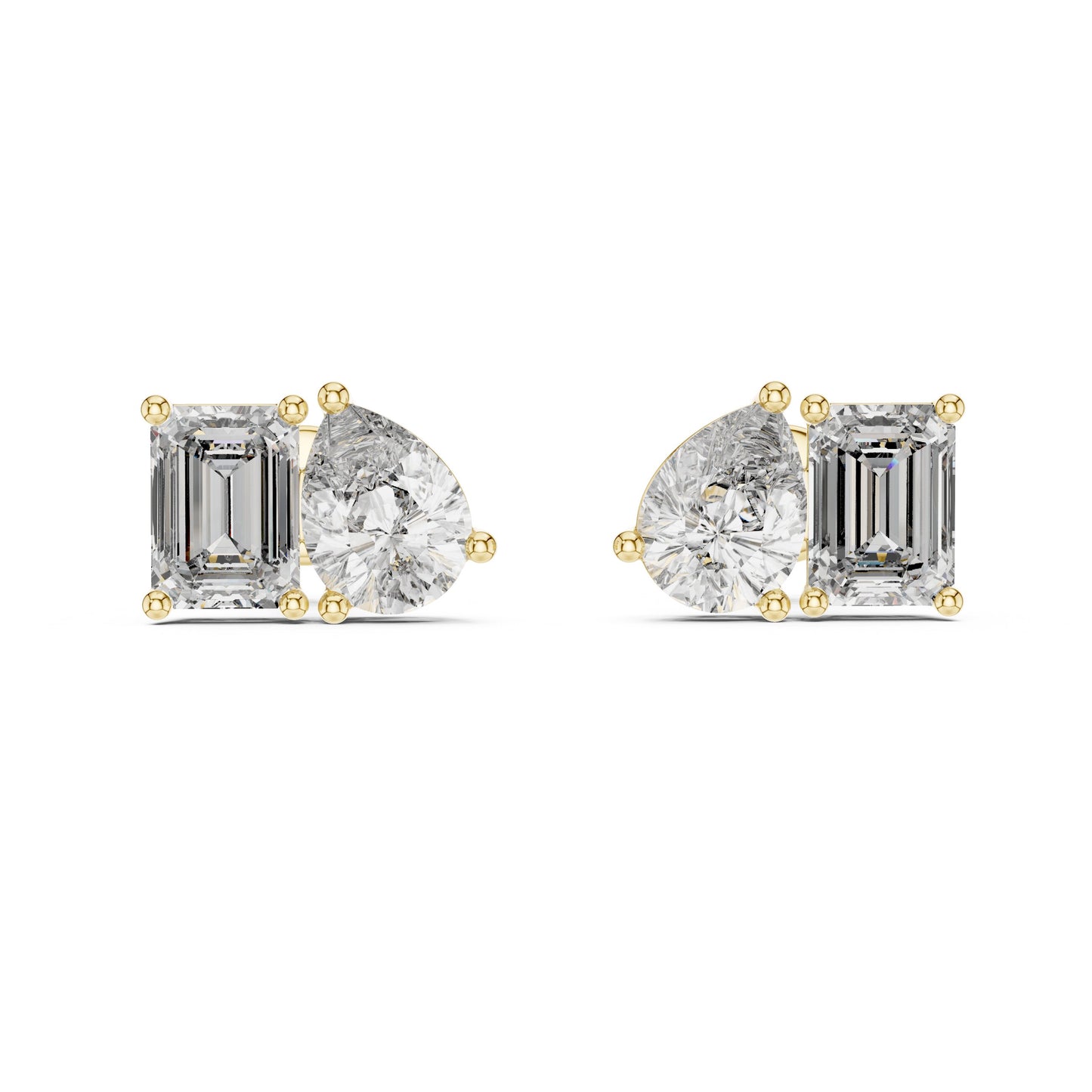 Mixed Shape Lab Grown Diamond Stud Earrings