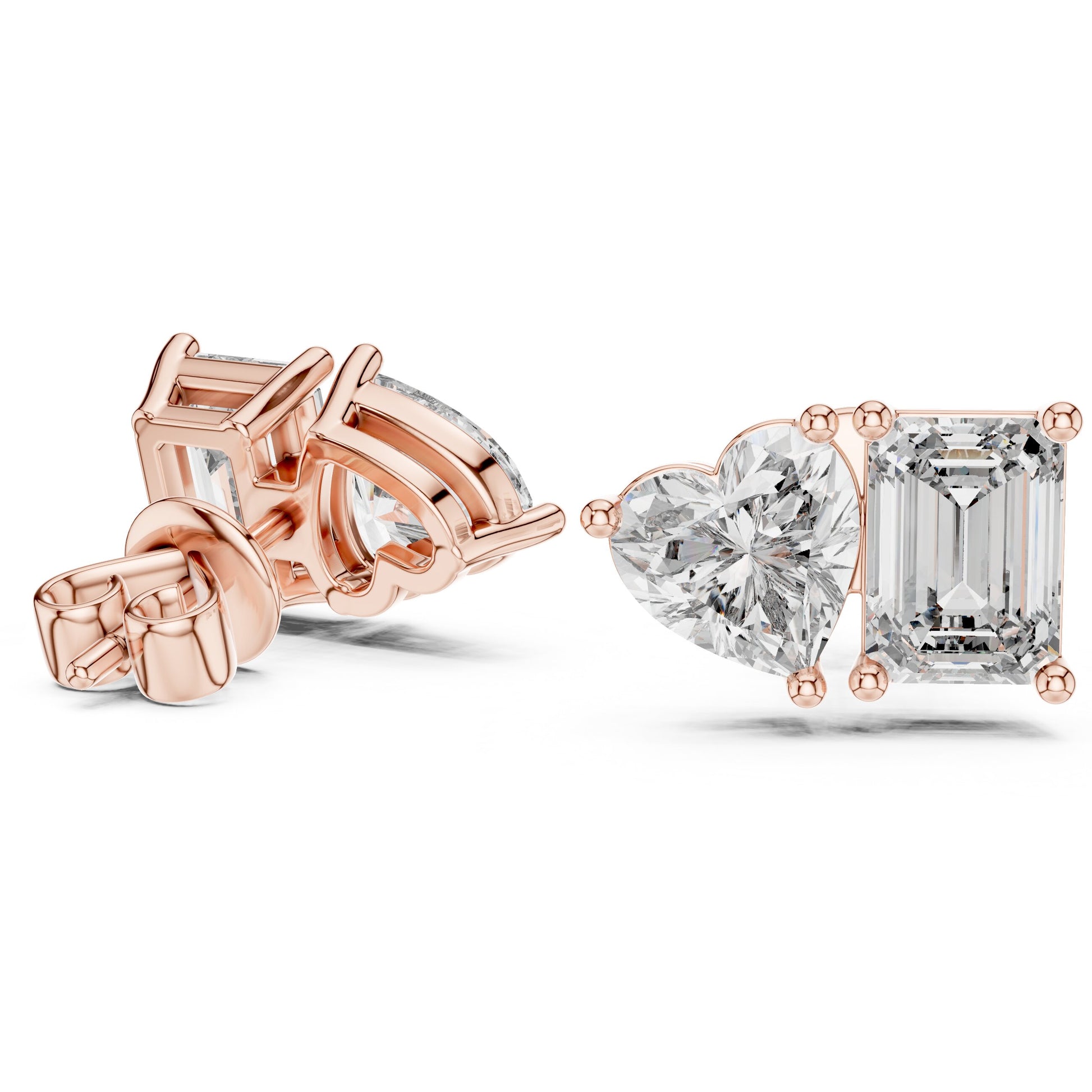 Mixed Shape Lab Grown Diamond Stud Earrings