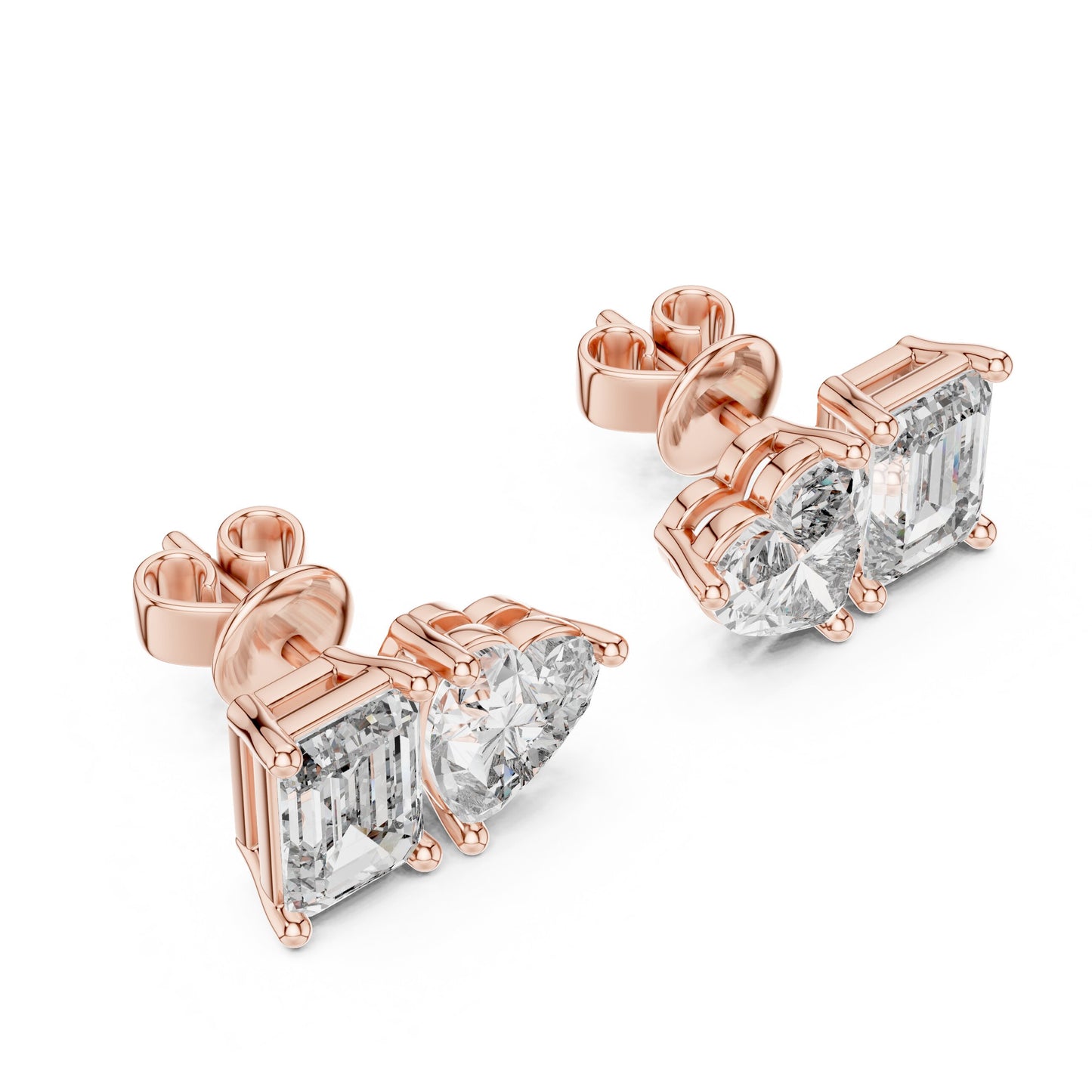Mixed Shape Lab Grown Diamond Stud Earrings