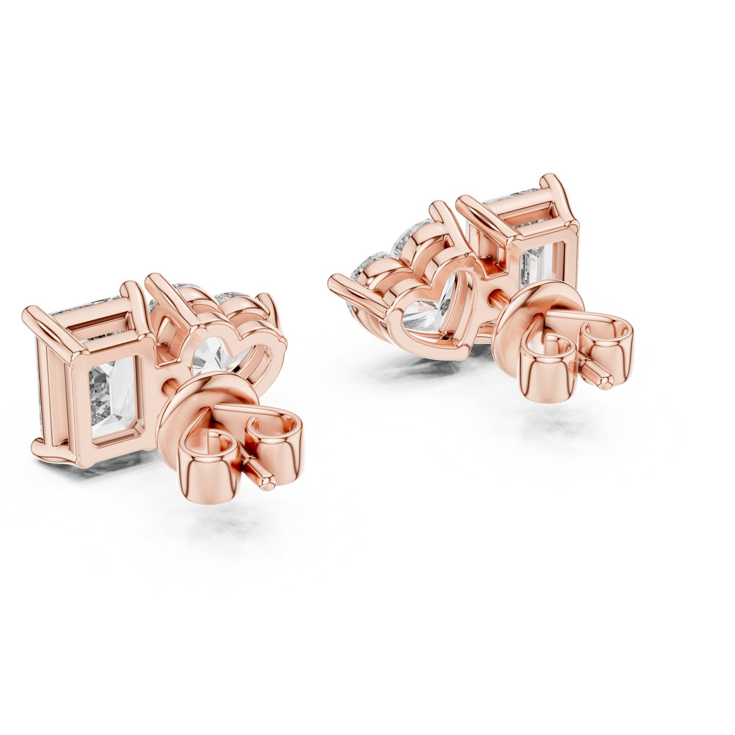 Mixed Shape Lab Grown Diamond Stud Earrings
