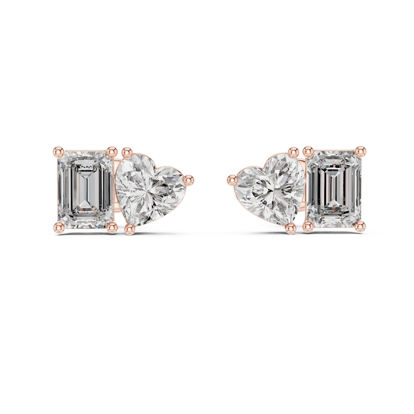 Mixed Shape Lab Grown Diamond Stud Earrings