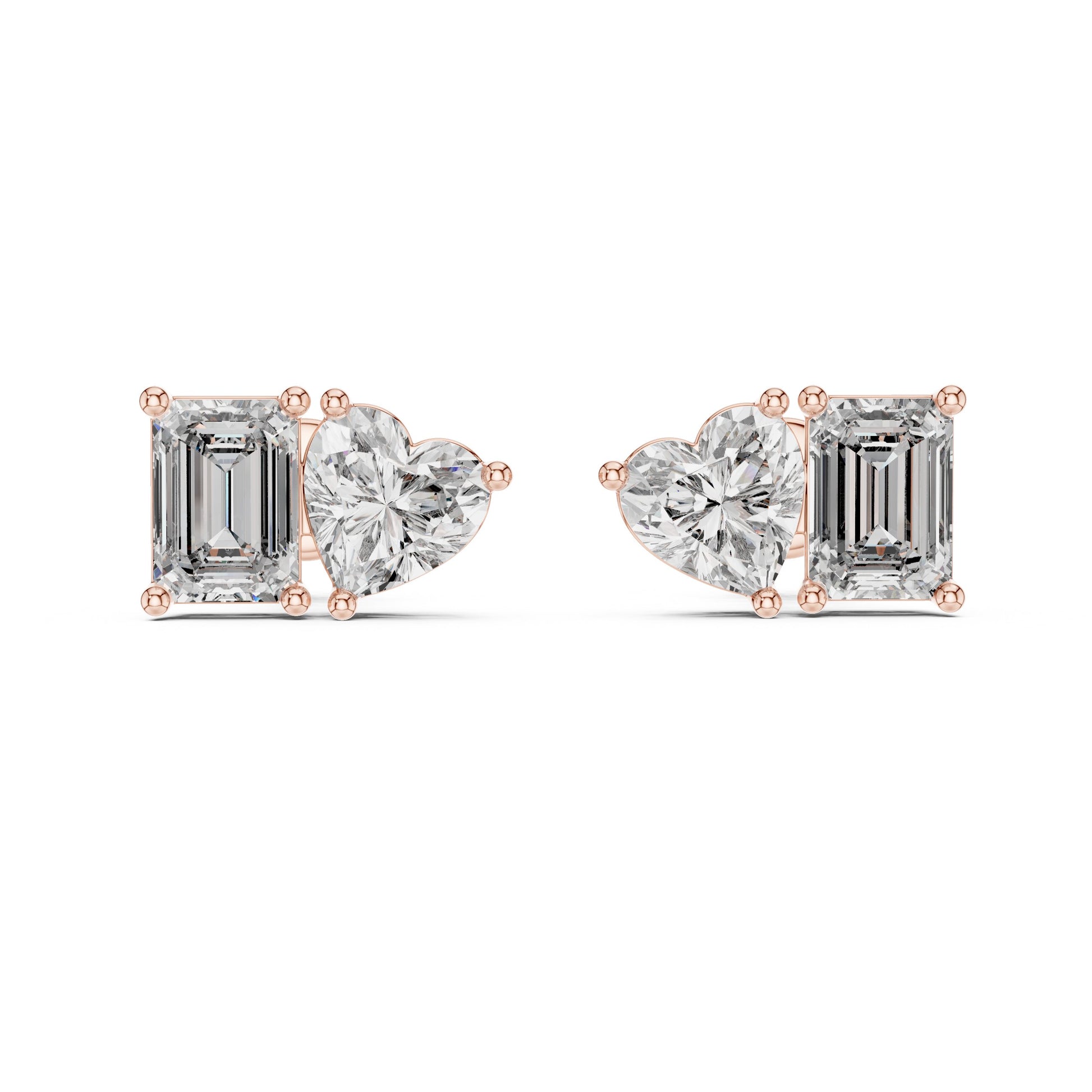 Mixed Shape Lab Grown Diamond Stud Earrings
