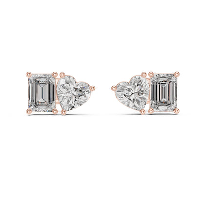Mixed Shape Lab Grown Diamond Stud Earrings