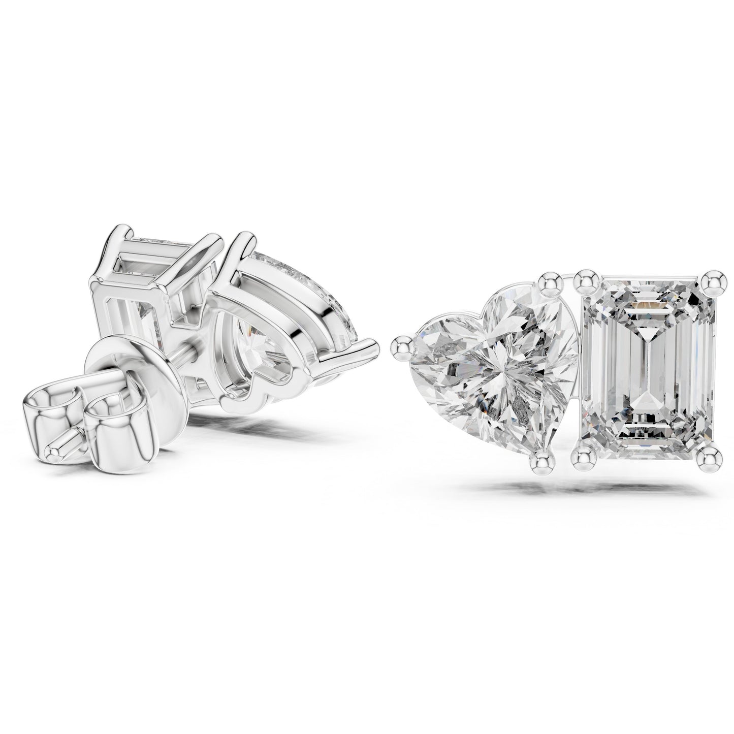 Mixed Shape Lab Grown Diamond Stud Earrings