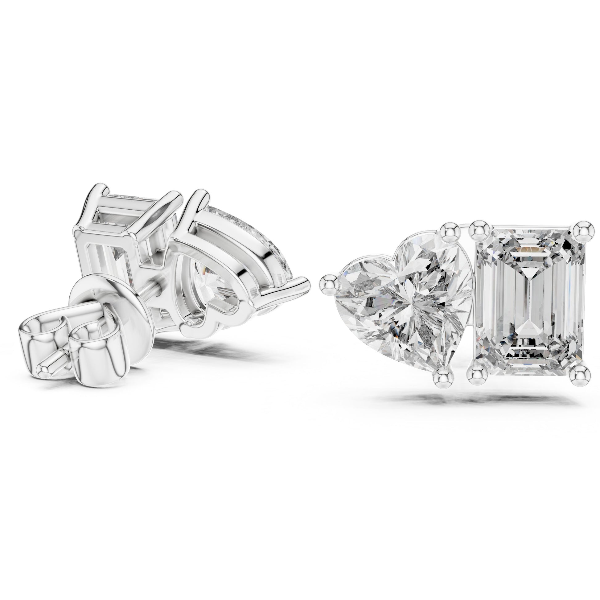 Mixed Shape Lab Grown Diamond Stud Earrings