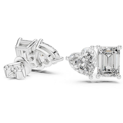 Mixed Shape Lab Grown Diamond Stud Earrings