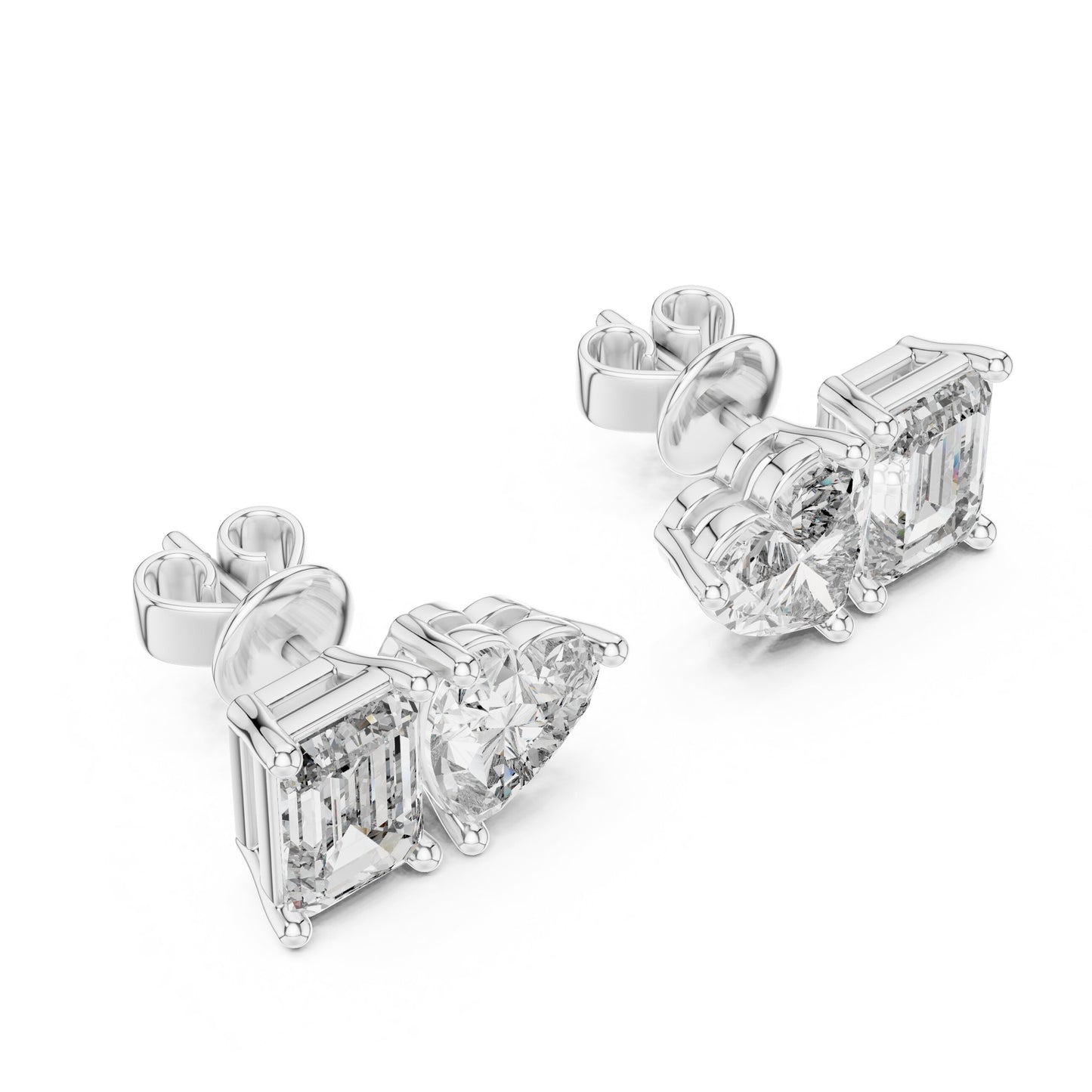 Mixed Shape Lab Grown Diamond Stud Earrings